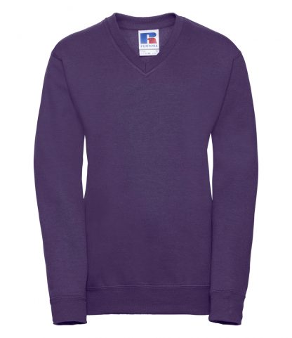 Russell Kids V Neck Sweatshirt Purple 11-12 (272B PUR 11-12)