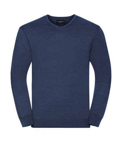Russell V Neck Sweater Denim marl 4XL (710M DML 4XL)