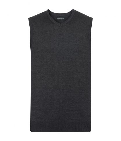 Russell Sleeveless V Neck Sweater Charcoal marl 4XL (716M CHM 4XL)
