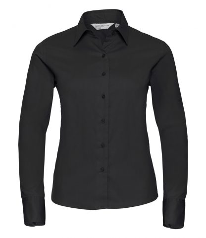 R Coll Lds Twill L/S Casual Shirt Black XXL18 (916F BLK XXL18)