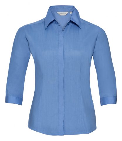 R Coll Lds 3/4 Slve Poplin Shirt Corporate Blue 4XL (926F CBL 4XL)