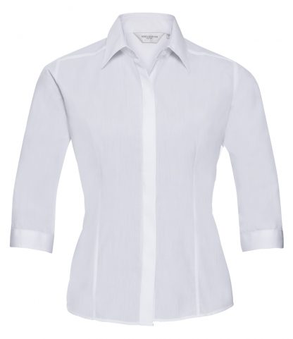 R Coll Lds 3/4 Slve Poplin Shirt White 4XL (926F WHI 4XL)