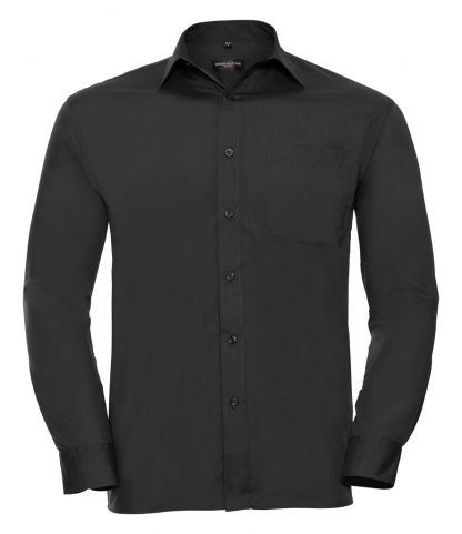 Russell L/S Poplin Shirt Black 4XL (934M BLK 4XL)