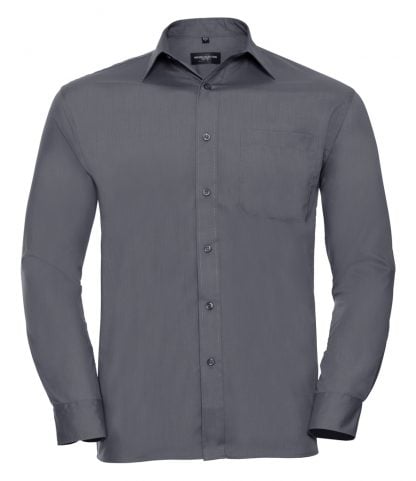 Russell L/S Poplin Shirt Convoy Grey 4XL (934M CVY 4XL)