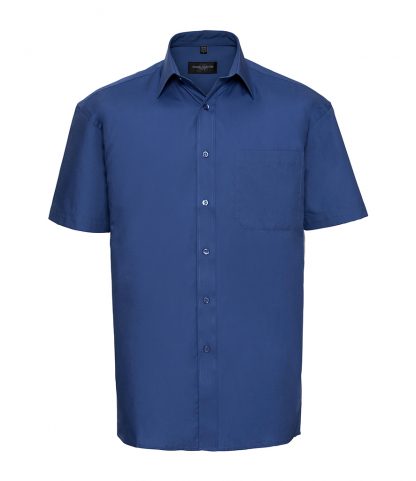 Russell Cot/Poplin S/S Shirt Aztec Blue 4XL (937M AZB 4XL)