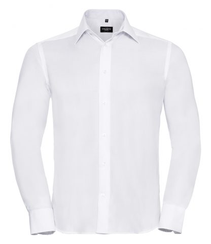 R Coll L/S Tailored Non Iron Shirt White 19.5 (958M WHI 19.5)