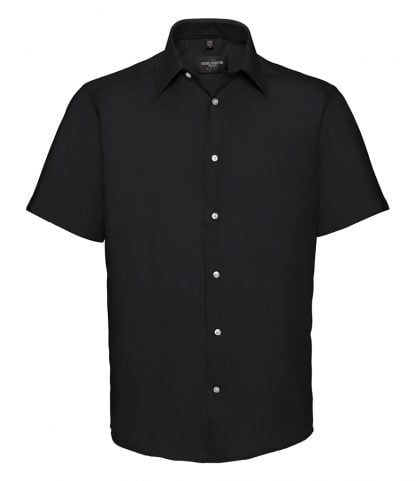 R Coll S/S Tailored Non Iron Shirt Black 19.5 (959M BLK 19.5)