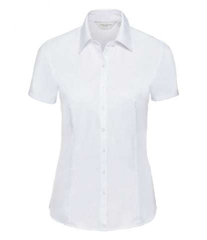 R Coll Ladies S/S Herringbone Shirt White 4XL (963F WHI 4XL)
