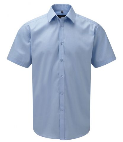 R Coll S/S Herringbone Shirt Light blue 19.5 (963M LBL 19.5)