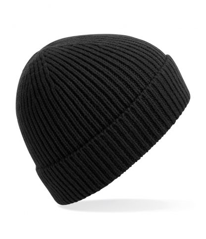B/field Engineered Knit Ribbed Beanie Black ONE (BB380 BLK ONE)