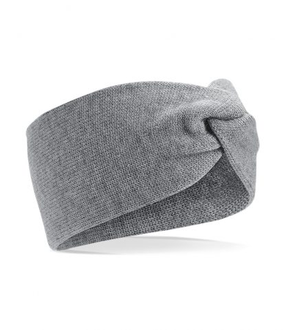 Beechfield Twist Knit Headband Grey marl ONE (BB432 GYM ONE)