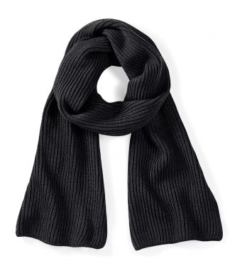 Beechfield Metro Knitted Scarf Black ONE (BB469 BLK ONE)