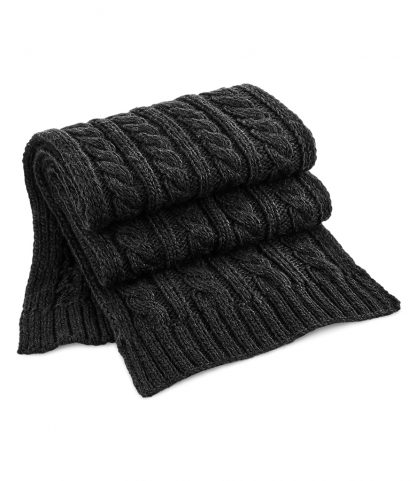 B/field Cable Knit Melange Scarf Black ONE (BB499 BLK ONE)