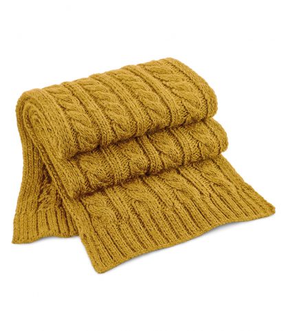 B/field Cable Knit Melange Scarf Mustard ONE (BB499 MUS ONE)