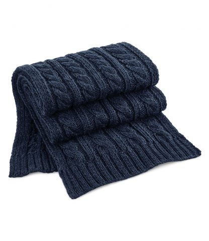 B/field Cable Knit Melange Scarf Navy ONE (BB499 NAV ONE)