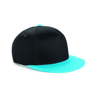Beechfield Youth Snapback Cap Black/surf blue ONE (BB615 BK/SB ONE)