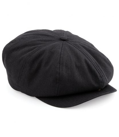 Beechfield Newsboy Cap Black L/XL (BB624 BLK L/XL)
