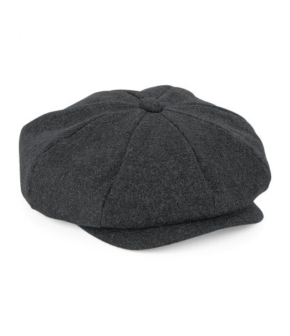 B/field Melton Wool Baker Boy Cap Charcoal marl L/XL (BB629 CHM L/XL)