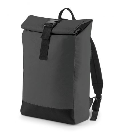BagBase Refl. Roll-Top Backpack Black reflective ONE (BG138 BRF ONE)