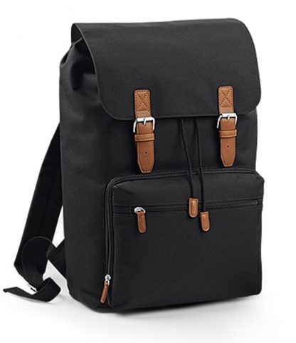 BagBase Vintage Laptop Backpack Black/brown ONE (BG613 BK/BN ONE)