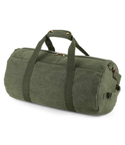 BagBase Vintage Canvas Barr. Bag Vint. mil. green ONE (BG655 VMG ONE)