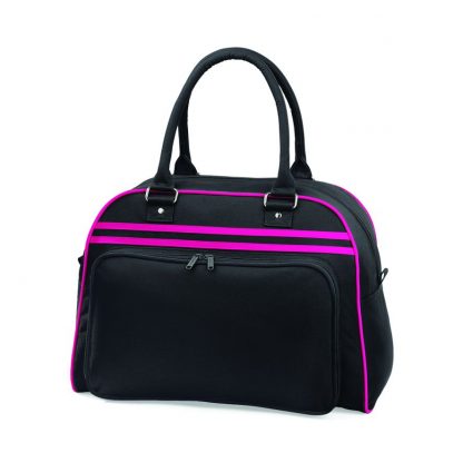BagBase Retro Bowling Bag Black/fuschia ONE (BG75 BK/FS ONE)