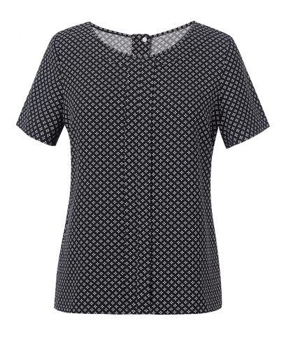 Brook Tav. Lds Verona S/S Blouse Black/white 20 (BK142 BK/WH 20)