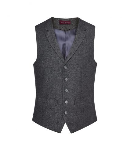 Brook Tav. Memphis Waistcoat Charcoal herringbone XXL (BK520 CHH XXL)