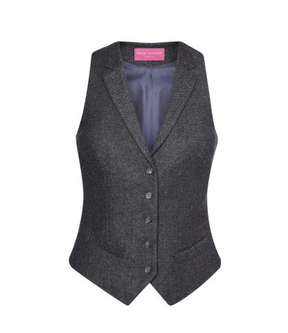 Brook Tav. Lds Nashville Waistcoat Charcoal herringbone XL (BK521 CHH XL)