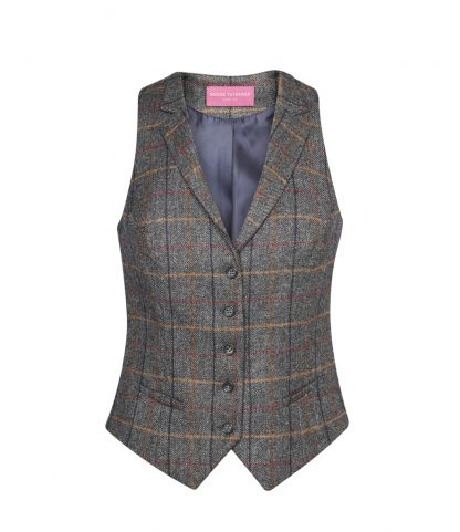 Brook Tav. Lds Nashville Waistcoat grey brown check XL (BK521 GBC XL)