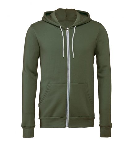 Canvas Unisex Hoodie Jacket Military Green XXL (CV3739 MGR XXL)