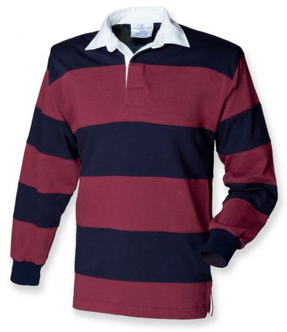 Front Row Sewn Stripe Rugby Burgundy/navy XXL (FR8 BU/NV XXL)