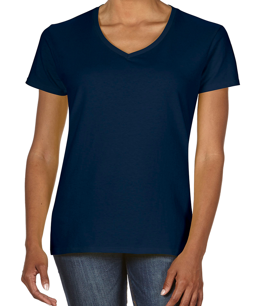 women's v neck navy t shirt