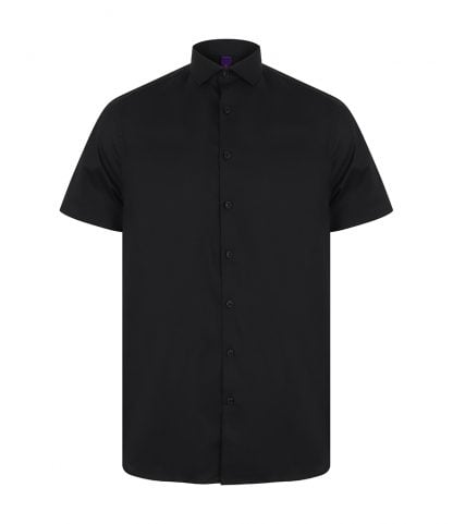 Henbury S/S Stretch Shirt Black 4XL (H537 BLK 4XL)