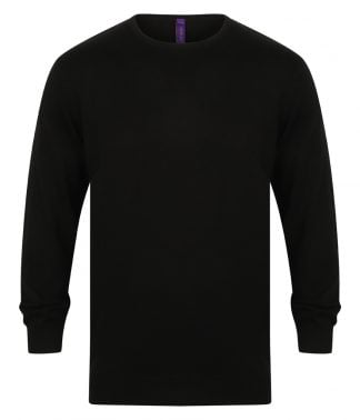 Henbury Crew Neck Sweater Black 4XL (H725 BLK 4XL)