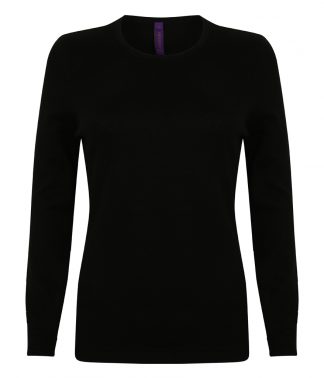 Henbury Lds Crew Neck Sweater Black XXL (H728 BLK XXL)