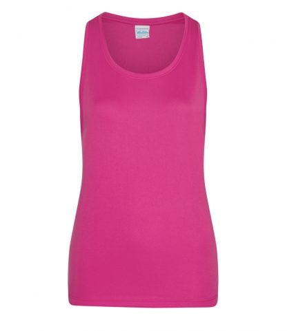 AWDis Womens Smooth Sports Vest Hot Pink XL (JC026 HPK XL)