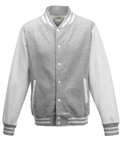 AWDis Varsity Jacket Heather/white XXL (JH043 HE/WH XXL)