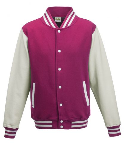 AWDis Varsity Jacket Hot pink/white XXL (JH043 HP/WH XXL)