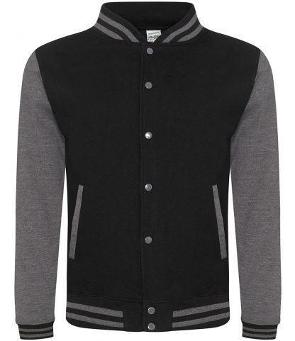 AWDis Varsity Jacket Jet blk/charcoal XXL (JH043 JB/CH XXL)