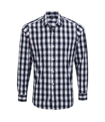 Premier Mulligan L/S Shirt White/navy 3XL (PR250 WH/NV 3XL)
