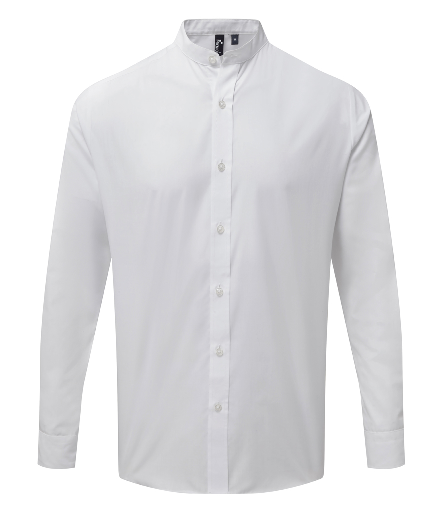 Premier Unisex Long Sleeve Grandad Shirt - Top Embroidery