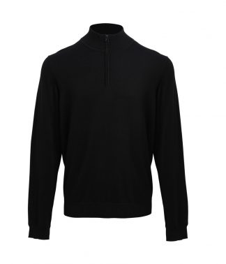 Premier Zip Neck Sweater Black 4XL (PR695 BLK 4XL)