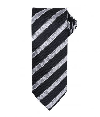 Premier Waffle Stripe Tie Black/dark Grey ONE (PR783 BK/DG ONE)