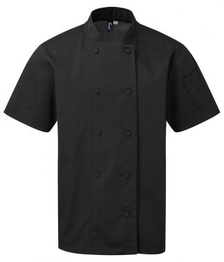Premier Coolchecker S/S Chefs Jacket Black XXL (PR902 BLK XXL)