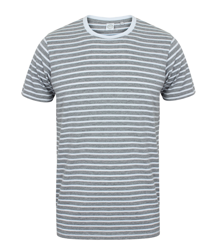 SF Unisex Striped T-Shirt - Top Embroidery