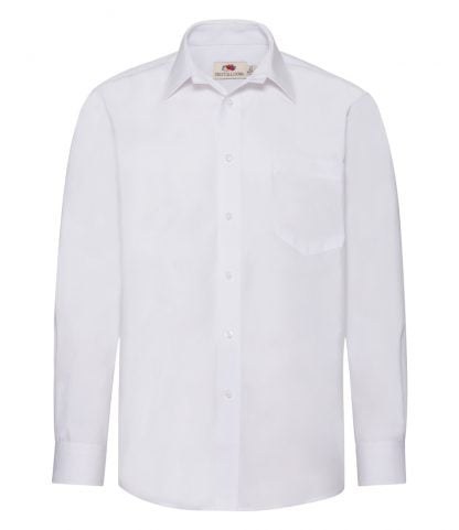 Fruit Loom L/S Poplin Shirt White 3XL (SS412 WHI 3XL)