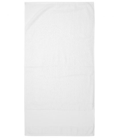 Towel City Print. Border Hand Towel White ONE (TC34 WHI ONE)