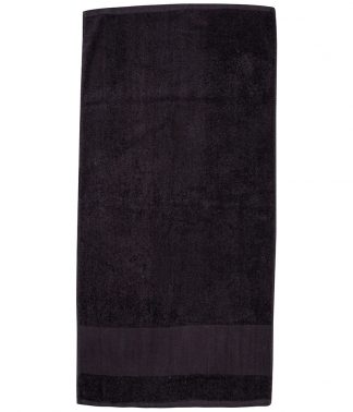Towel City Print. Border Bath Towel Black ONE (TC35 BLK ONE)