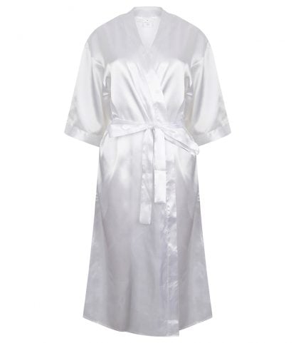 Towel City Ladies Satin Robe White XL/XXL (TC54 WHI XL/XXL)